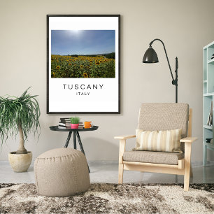 Toskana Italien Sonnenblumenfeld Reisefotografie Poster