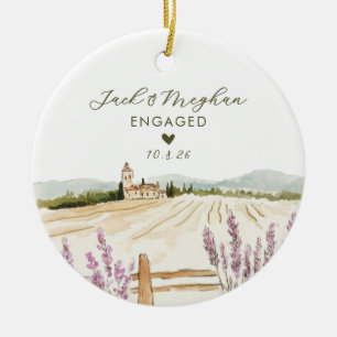 Toskana Italien Verlobt Landschaft Aquarell Keramik Ornament