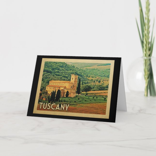 Toskana Italien Vintage Reise Karte (Vorderseite)