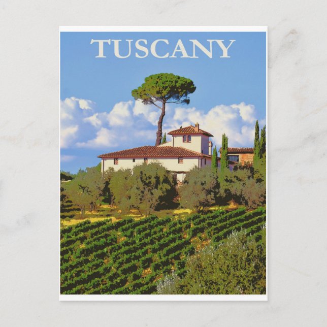 Toskana Italien Vintage Reise Postkarte (Vorderseite)