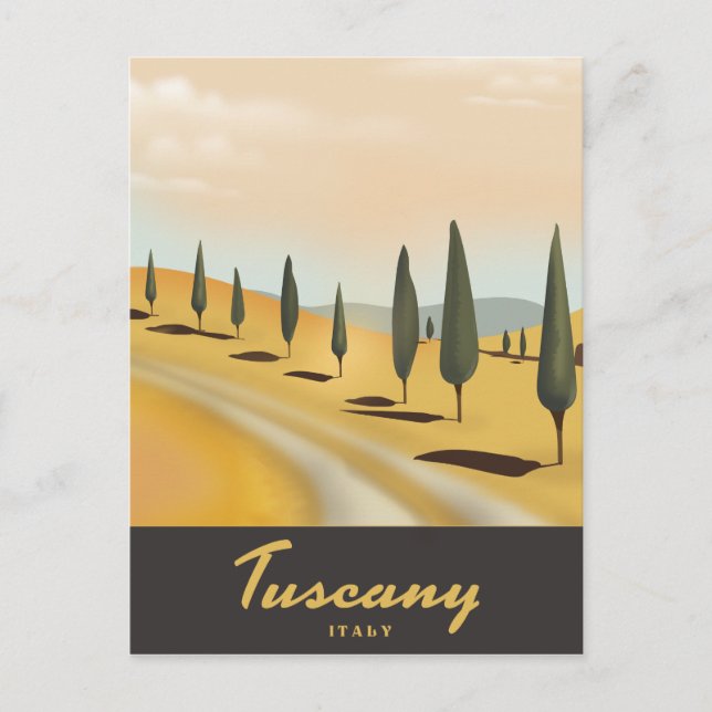 Toskana Italien Vintages Reiseplakat Postkarte (Vorderseite)