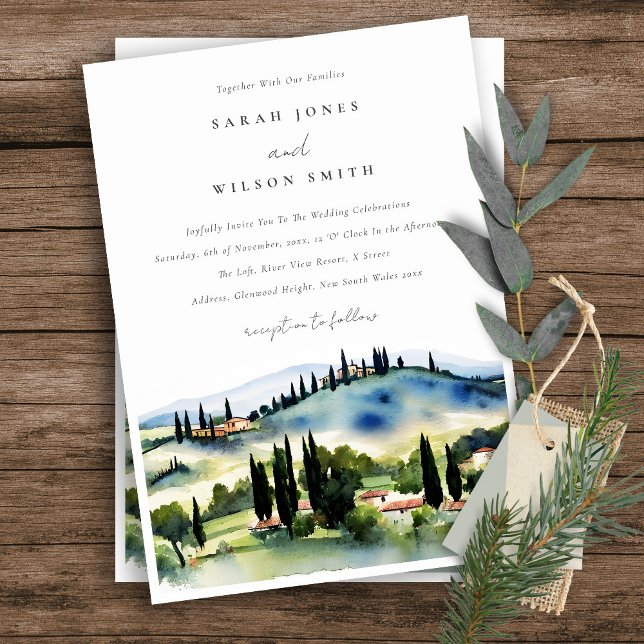 Toskana Italien Wasserfarbenwelt Hochzeit Einladung (Von Creator hochgeladen)