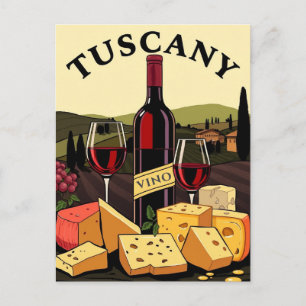 Toskana Italien Wein und Käse Kulturelle Sehenswür Postkarte