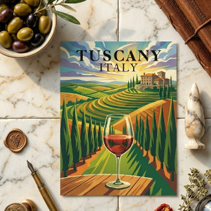 Toskana Italien Weinberg Sonnenuntergang Reise Ill Postkarte