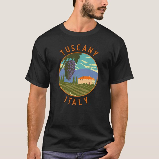 Toskana Italien Weingarten Beachteter Kreislauf Vi T-Shirt (Vorderseite)