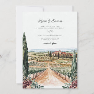 Toskana Italien Weingarten Hochzeit auf dem Weinbe Einladung