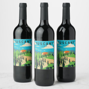 Toskana Italien Weinroute Mendrisiotto Vintag Weinetikett