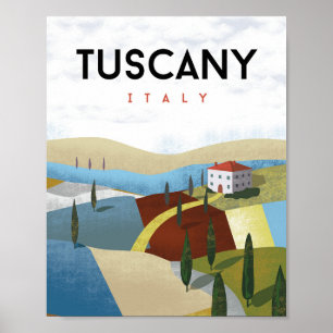 Toskana italy Vintage Reiseplakat Poster