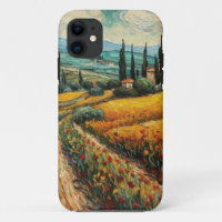 Toskana Landschaft Italien van Gogh Stil