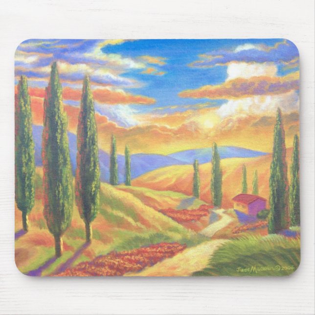 Toskana-Landschaftsmalerei - multi Mousepad (Vorne)