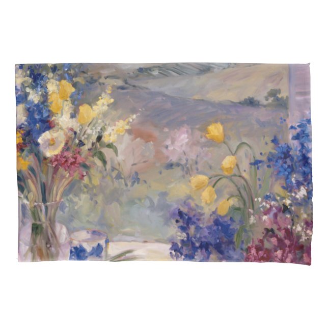 Toskana mit Blumen Kissenbezug (Vorderseite-Links)
