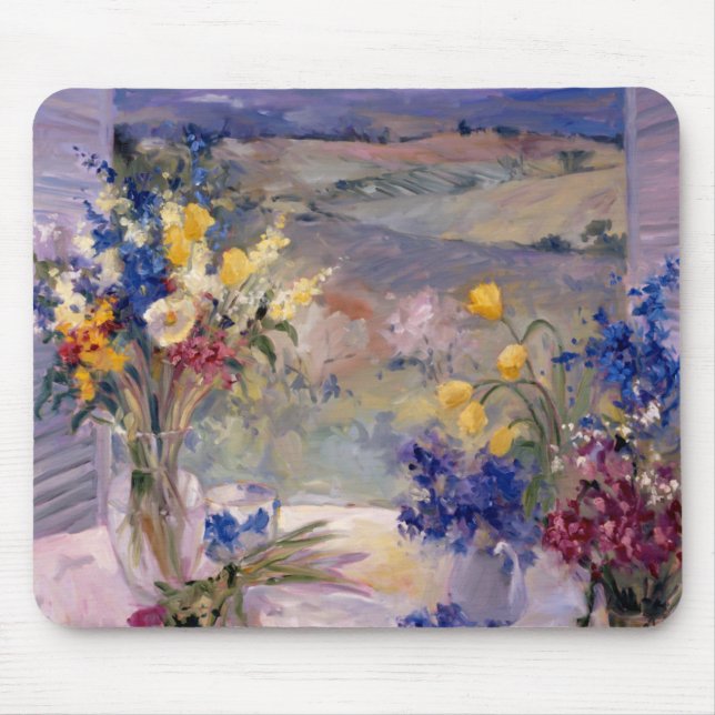 Toskana mit Blumen Mousepad (Vorne)