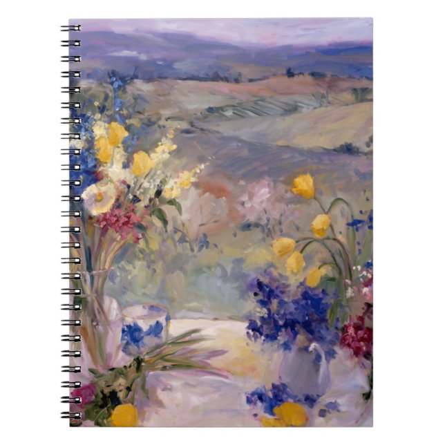 Toskana mit Blumen Notizblock (Vorderseite)