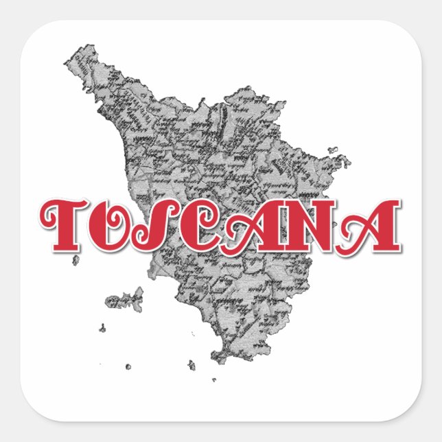 Toskana Quadratischer Aufkleber (Vorderseite)