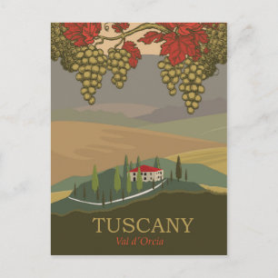 Toskana, Region Val d'Orcia, Italien, Reise Postkarte