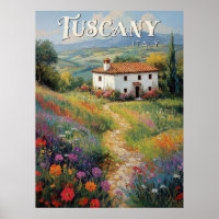 Toskana Reiseplakat - Vintag Italien Szene