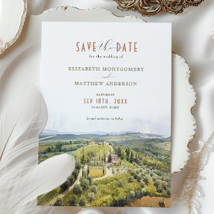 Toskana Serenity Save the Date Italienische Landsc Einladung
