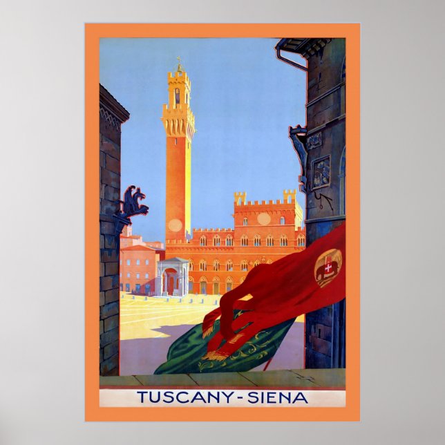 Toskana ~ Siena ~ Vintage italienische Reise Poster (Vorne)