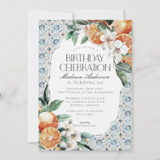 Toskana Tile Coastal Italienischer Geburtstag Einl Einladung