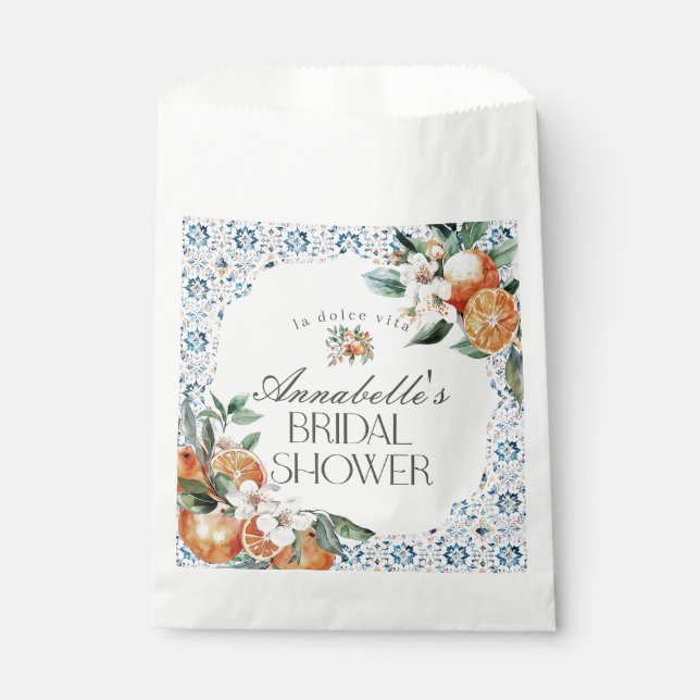 Toskana Tile Toskanisches Brautparty Geschenktütchen (Vorderseite)