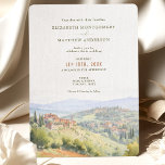 Toskana Wasserfarbe Italien Hochzeit in Urlaubsort Einladung<br><div class="desc">Toskana Hochzeit Einladung, schön bemalt in Aquarellen. Diese atemberaubende Einladung besticht durch eine typische toskanische Skyline mit sanften Hügeln, Zypressen und einer charmanten Villa. Unsere Einladung ist individuell anpassbar, sodass Sie den Text einfach bearbeiten können, um Ihre Hochzeitsdetails. Wählen Sie aus einer Vielzahl von Schriftart-Stilen und Farben, um Ihr Thema....</div>