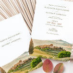 Toskana Wasserfarbe Italien Hochzeit in Urlaubsort Einladung<br><div class="desc">Toskana Hochzeit Einladung, schön bemalt in Aquarellen. Diese atemberaubende Einladung besticht durch eine typische toskanische Skyline mit sanften Hügeln, Zypressen und einer charmanten Villa. Unsere Einladung ist individuell anpassbar, sodass Sie den Text einfach bearbeiten können, um Ihre Hochzeitsdetails. Wählen Sie aus einer Vielzahl von Schriftart-Stilen und Farben, um Ihr Thema....</div>