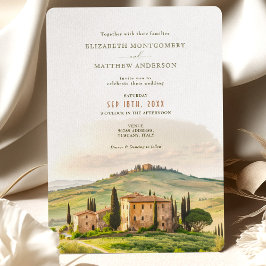 Toskana Wasserfarbe Italien Hochzeit in Urlaubsort Einladung