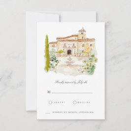 Toskana Watercolor Italienische RSVP-Karte RSVP Karte