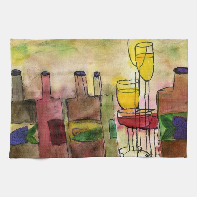 Toskana Wein Cocktail Bar Handtuch aus der Kunst (Horizontal)