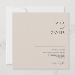 Toskanisch Beige Moderner Minimaler Hochzeitspla Einladung