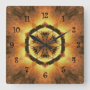 Toskanische Farben ~ Gold, Russet, Weiß 73 Quadratische Wanduhr