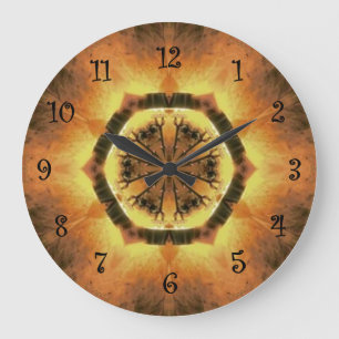 Toskanische Farben ~ Gold, Russet, Weiß 74 Große Wanduhr