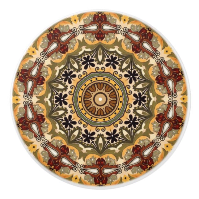 Toskanische Farben ~ Kochnische Knöpfe & Puls ~ Keramikknauf (Vorderseite)