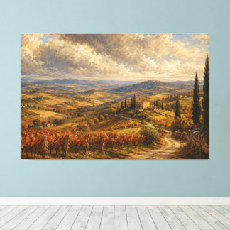 Toskanische Herbstlandschaft Gemälde Leinwanddruck
