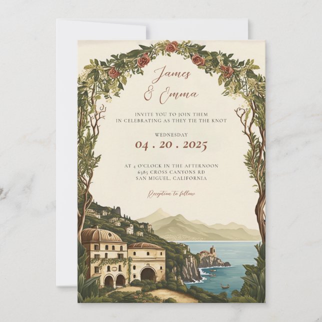 Toskanische Hochzeit | Italy Wedsend| Lake Como Einladung (Vorderseite)