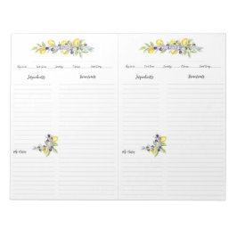 Toskanische Kräuter Lemons Mini Binder Rezepte Notizblock