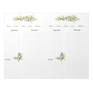 Toskanische Kräuter Lemons Mini Binder Rezepte Notizblock