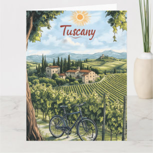 Toskanische Landschaft mit Weinbergen und einem Fa Karte