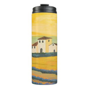 Toskanische Landschaft, privater Maler, Acrylmaler Thermosbecher