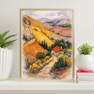Toskanische Landschaftskunst   Landgemälde Druck Poster