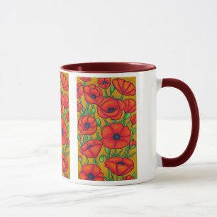 Toskanische Mohnblumen-Kaffee-Tasse Tasse