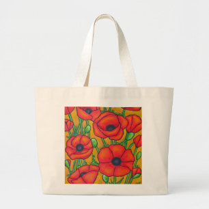 Toskanische Mohnblumen-Taschen-Tasche Jumbo Stoffbeutel