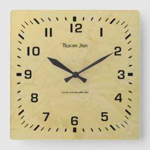 Toskanische Sonne Faux-Finish 2.0 Quadratische Wanduhr