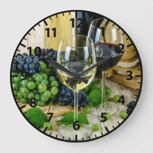 Toskanische Trauben Wein Acryl Küchenwanduhr Große Wanduhr