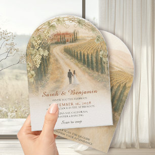 Toskanische Weinberg Elegante Bogen Hochzeitseinla Einladung