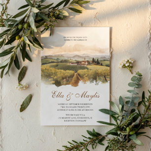 Toskanische Weinberg-Hochzeit Italienische Lands Einladung