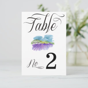 Toskanische Weinberg-Hochzeitstisch-Nummern Einladung