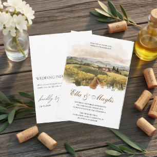 Toskanische Weinberghochzeit   Italienische Landsc Einladung