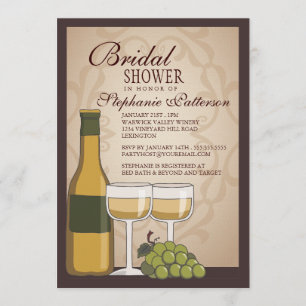 Toskanischer Brautparty-Wein-Themed Einladung