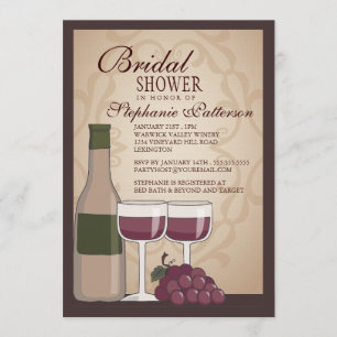 Toskanischer Brautparty-Wein-Themed Einladung